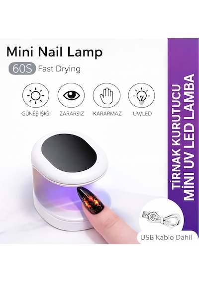 Mini Uv Led Tırnak Kurutucu 16w Usb Girişli Taşınabilir Nail Lamp