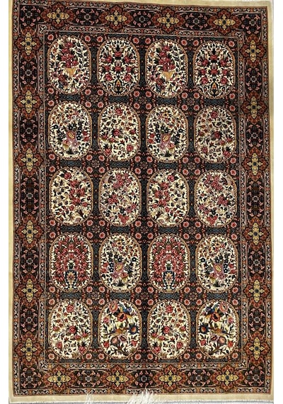 İran Makine İpek Halı 100 150 Cm Çok Renkli