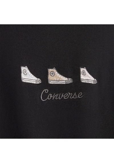 Converse High Tops Kadın Ekru Yuvarlak Yaka Tişört Ekru