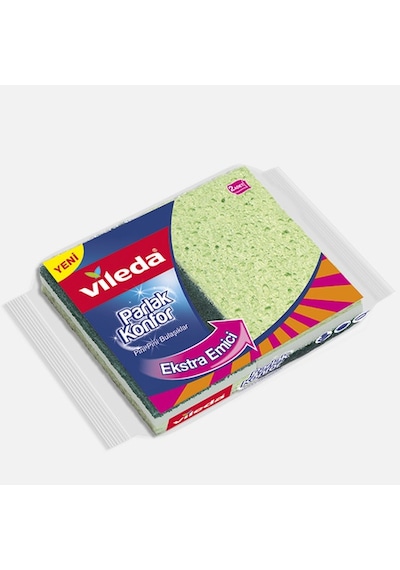 Vileda Parlak Konfor 2'li Oluklu Bulaşık Süngeri