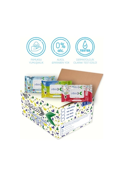 Minnax Islak Mendil 120li 12 Paket 12x120 1440 Yaprak
