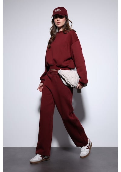 Antioch Basic Kadın Sweatshirt Bordo