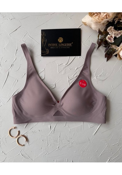 Eleanor Önü Ve Yanı Dantel Detaylı Dikişsiz Lazer Kesim İnce Askı Vizon