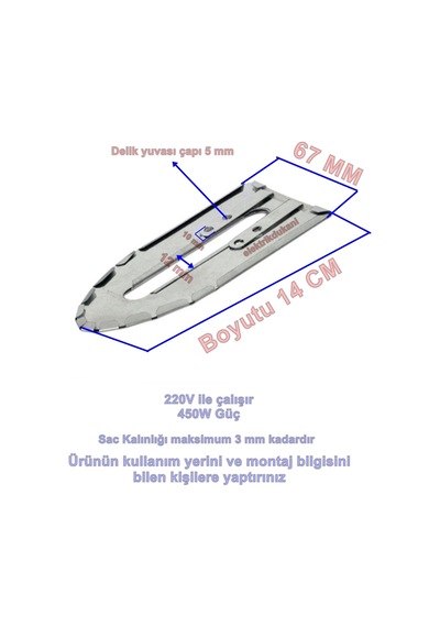 Ender Blendajlı Terzi Ütü Rezistansı 220v 450w Sac