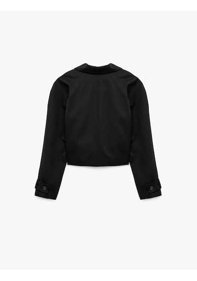Koton Pamuklu Uzun Kollu Düğmeli Cepli Kruvaze Kısa Gabardin Trençkot Siyah 6sak00041ew Siyah Koton Pamuklu Uzun Kollu Düğmeli Cepli Kruvaze Kısa Gabardin Trençkot Siyah 6sak00041ew Siyah
