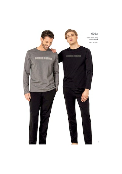 Pierre Cardin Erkek Uzun Kollu Bisiklet Yaka Pijama Takımı Gri