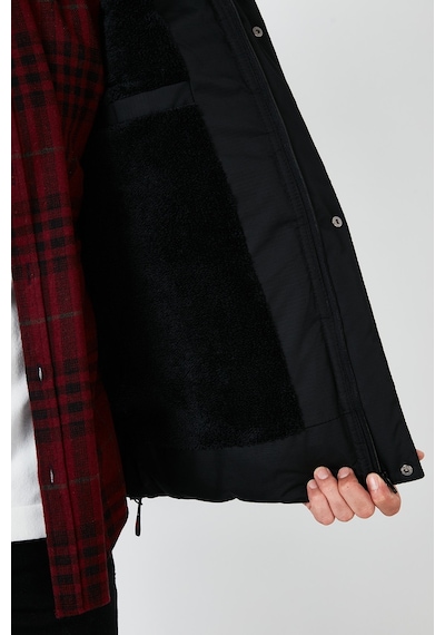 Buratti Slim Fit Suni Kürklü Peluş Astarlı Çıkarılabilir Kapüşonlu Şişme Erkek Mont 5761080 B Siyah
