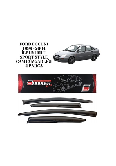 Ford Focus I 1999 2000 2001 2002 2003 2004 İle Uyumlu Sport Style Cam Rüzgarlığı 4 Parça Sunplex 1 Adet