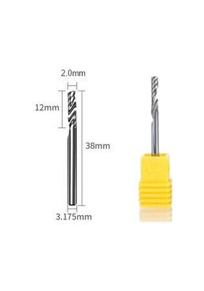 Gravür Tek Kenarlı Freze Bıçağı Spiral Akrilik Kesme 3.175x12mm