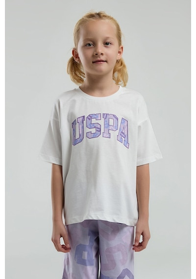 U.S. Polo Assn. Kız Çocuk Bermuda Takım Us2084 Beyaz
