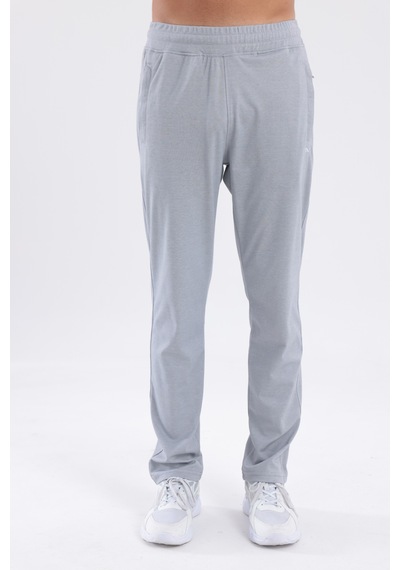 Rowinger Merserize Premium Dokulu Fermuarlı Cepli Düz Paça Erkek Spor Pantolon Eşofman Altı Grey