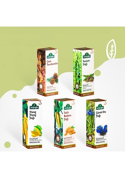 Arifoğlu Çam Terebentin 50 ML + Tatlı Badem 50 ML + Çörekotu 50 ML + Susam 50 ML + Ylang Ylang 20 ML