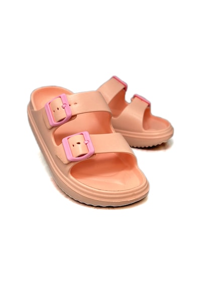 Sermoda Çift Toka Hafif Eva Yazlık Plaj Terliği Havuz Terliği Lavabo Terliği Pudra Pembe Pudra - Pembe