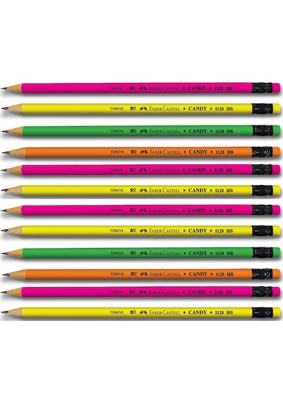 Faber-castell Candy Silgili Yuvarlak Kurşun Kalem 12'li