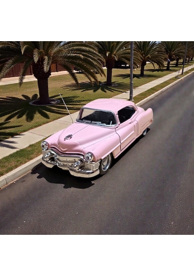 Pembe 1953 Cadillac Serıes 62 Coupe Diecast Çek Bırak Model Araba Diğer