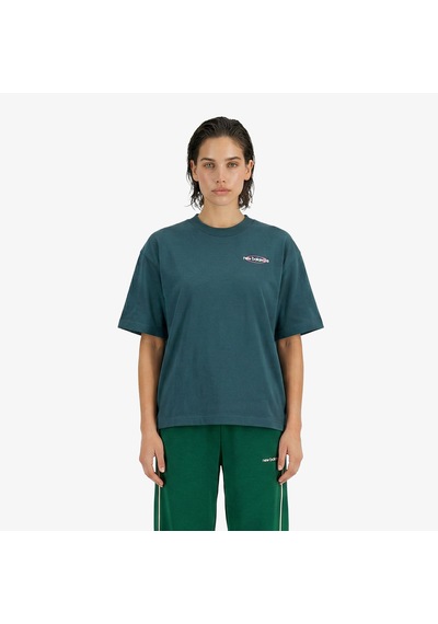 New Balance Sport Graphic Oversized Kadın Yeşil T-shirt Wt61p205-aav