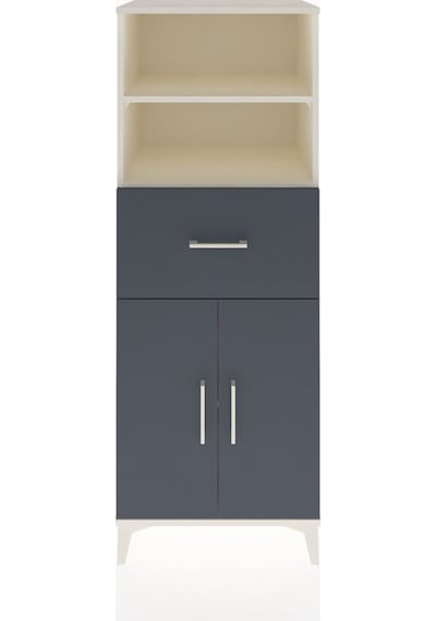 Hyperion Dolap 3 Raflı Tek Çekmeceli 2 Kapaklı 60x44x163 Aytaşı-antrasit Aytası