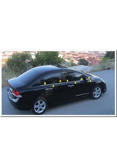 Markadan Honda Civic Krom Cam Çıtası 2006-2011 6 Parça Paslanmaz