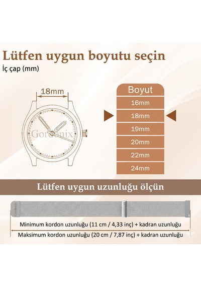 Huawei Watch Gt 4 / Gt 5 / Gt 6 41mm Ve Gt 5 Pro 42mm İle Uyumlu 18mm Hasır Metal Kordon Milanese Mıknatıslı Kayış