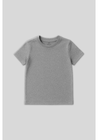 Standart Fit Basic O Yaka 3lü Paket Gri Melanj-antrasit-beyaz Unisex Çocuk T-shirt - 11328 Beyaz - Gri