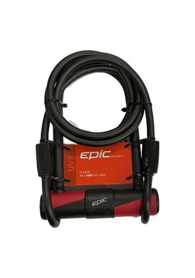 Epic Uvy 12x180 Anahtarlı U-kilit Kırmızı - Siyah