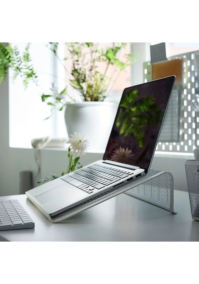 Laptop Desteği, Beyaz Metal 28x9x36 Cm