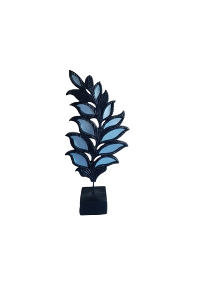 18cm-35cm Kırılmaz Polyester,yaprak Desenli Aynalı Kaideli Biblo