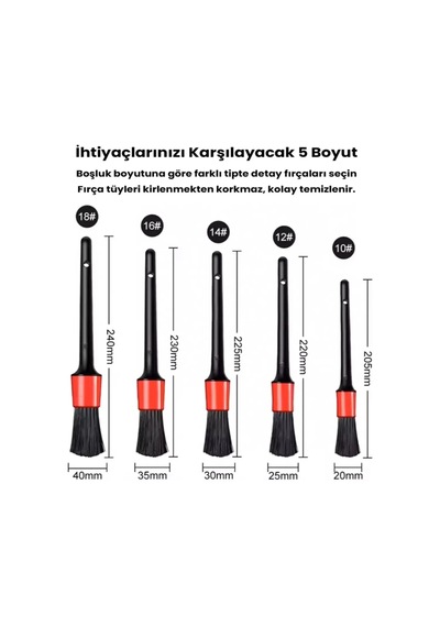 5li Araç Yıkama Fırçası Seti