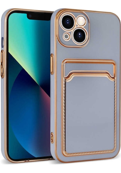 Kilifone - Apple Uyumlu iPhone 13 - Kılıf Kamera Korumalı Kartvizit Bölmeli Bark Kapak - Lila