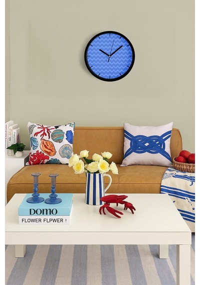 Dalgalı Tasarım Modern Duvar Saati - 25cm - Önü Camlı Siyah Kasa - Sessiz Mekanizma-jh0543 Siyah