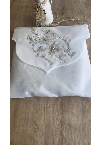 Fransız Güpürlü Zarf Bohça Nişan Söz Saten Bohça Lüks 3 Boyutlu Çeyizlik Bohça 50x50 Cm 1 Adet