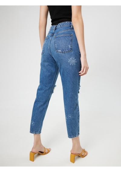 Mom Regular Fit Kadın Pantolon Mavi