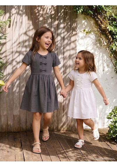 Civil Girls Fiyonklu 6 -9 Yaş Elbise  - Gri 26395356226S1