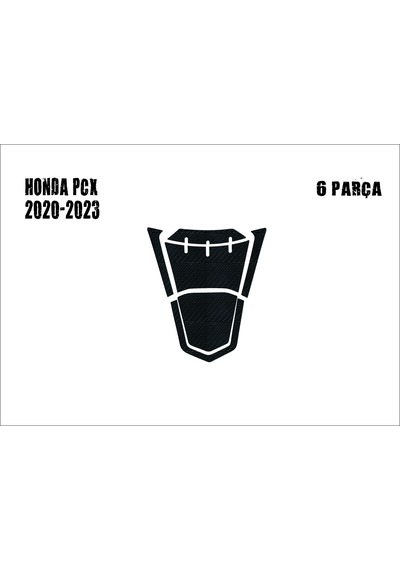 Honda Pcx 2021-2024 Tank Pad Ve Grenaj Kaplama 6 Parça Siyah Karbon