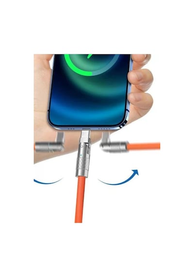 Apple Uyumlu iPhone Lightning Dönebilen Şarj Kablosu Oynar Başlıklı 1.2 Metre