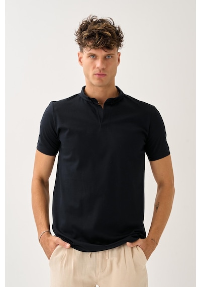 Alexander Gardi Erkek Comfort Fit Polo T-shirt Siyah