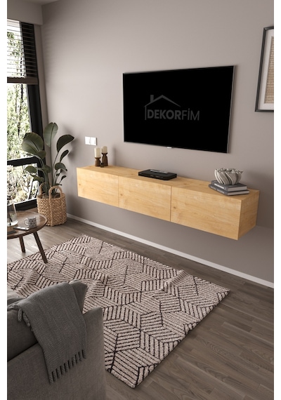 Df17103 Dolaplı Duvara Monte Tv Ünitesi 180 Cm Modern Askılı Dekoratif Stil Tv Sehpası Safir Meşe Df17103 Dolaplı Duvara Monte Tv Ünitesi 180 Cm Modern Askılı Dekoratif Stil Tv Sehpası Safir Meşe