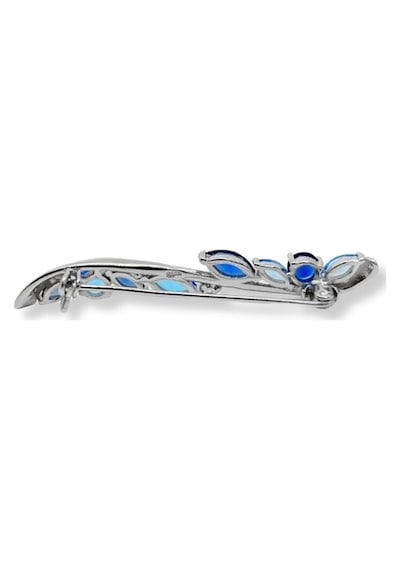 Oya Silver Safir Akuamarin Taşlı Gümüş Zarif Broş 0.7x4.5 Cm Oya-ex901 Lacivert
