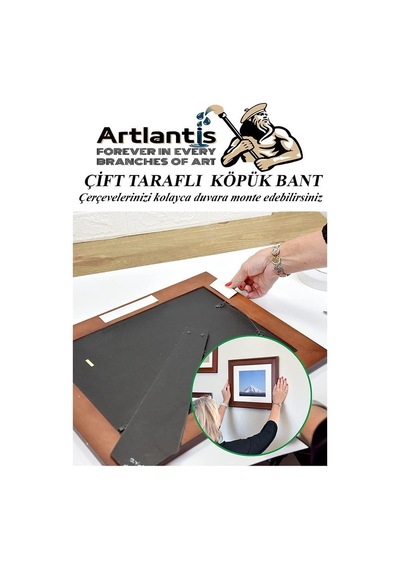 Çift Taraflı Bant Köpük Bant 38mm X 2mt 1 Adet Çerçeve Tablo Halı Yapıştırma Bandı İç Ve Dış Mekan Süper