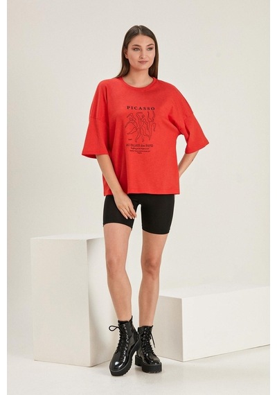 Alexandergardı Oversize Baskılı Kadın T-Shirt (B22-32000)