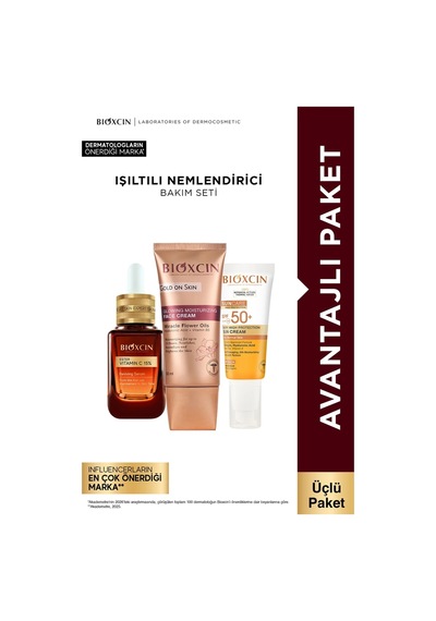 Bioxcin C Vitamini Serum + Gold On Skin Krem + Güneş Kremi