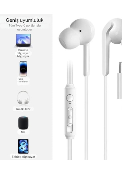 Kablolu Kulaklık Ios Kablolu Kulaklık Apple Uyumlu iPhone 15 Üzeri /android Ios  1.2mm Kulaklık Diğer