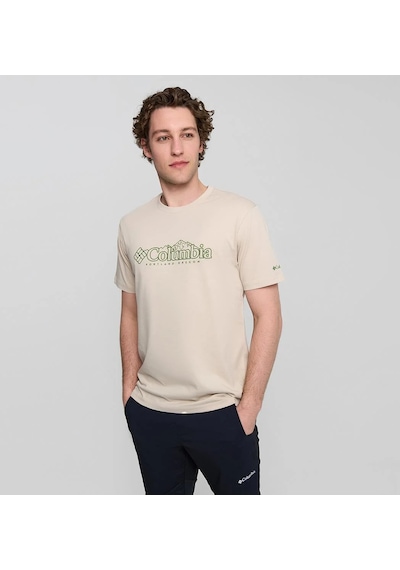 Columbia Csc Branded Peaks Erkek Kısa Kollu Tişört-8056 Bej