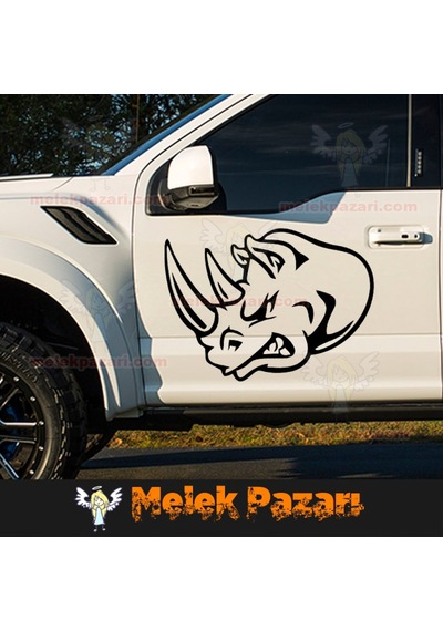 Gergedan Kafası Araba Sticker
