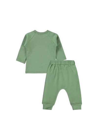 Civil Baby Yıldız Nakışlı 3-18 Ay Takım - Haki Soft Haki