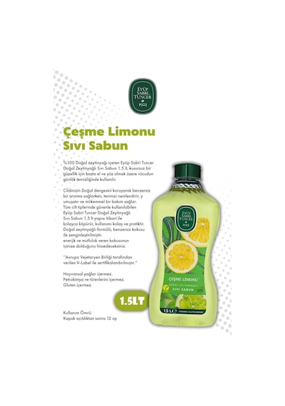 Zeytinyağlı Çeşme Limonu Ve Zeytinyağlı Sıvı Sabun 1.5l Ve Rosıe