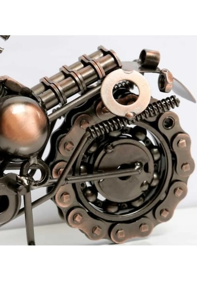 El Yapımı Motosiklet Figürler Modeli Retro Vintage