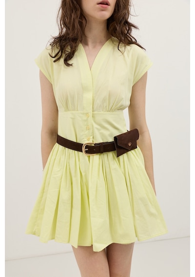 Antioch Mini Poplin Kadın Elbise Sarı