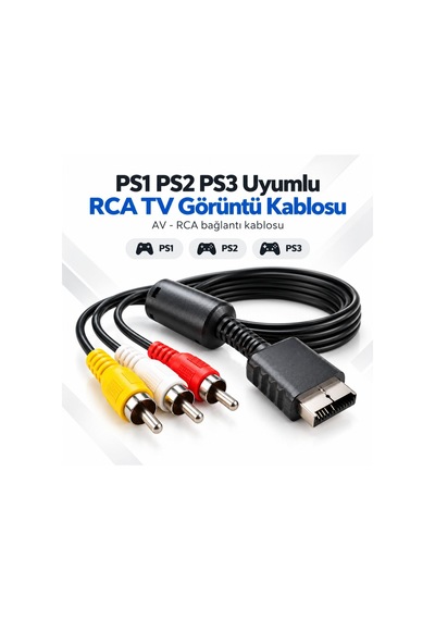 Ps1 Ps2 Ps3 Tv Kablosu Rca Av Audio Video Playstation Ses Görüntü Bağlantı Kablosu
