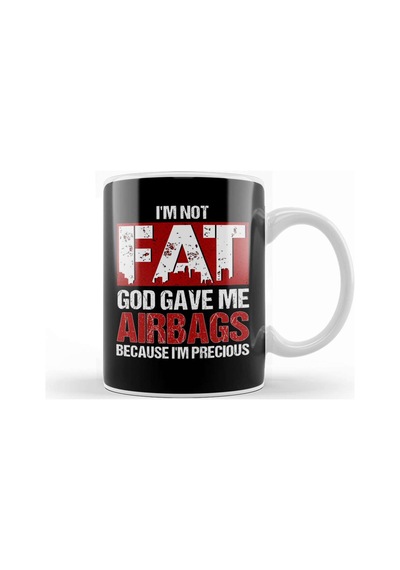 Not Fat God Gave Me Airbags Because I M Precious Kupa Bardak Porselen Karışık